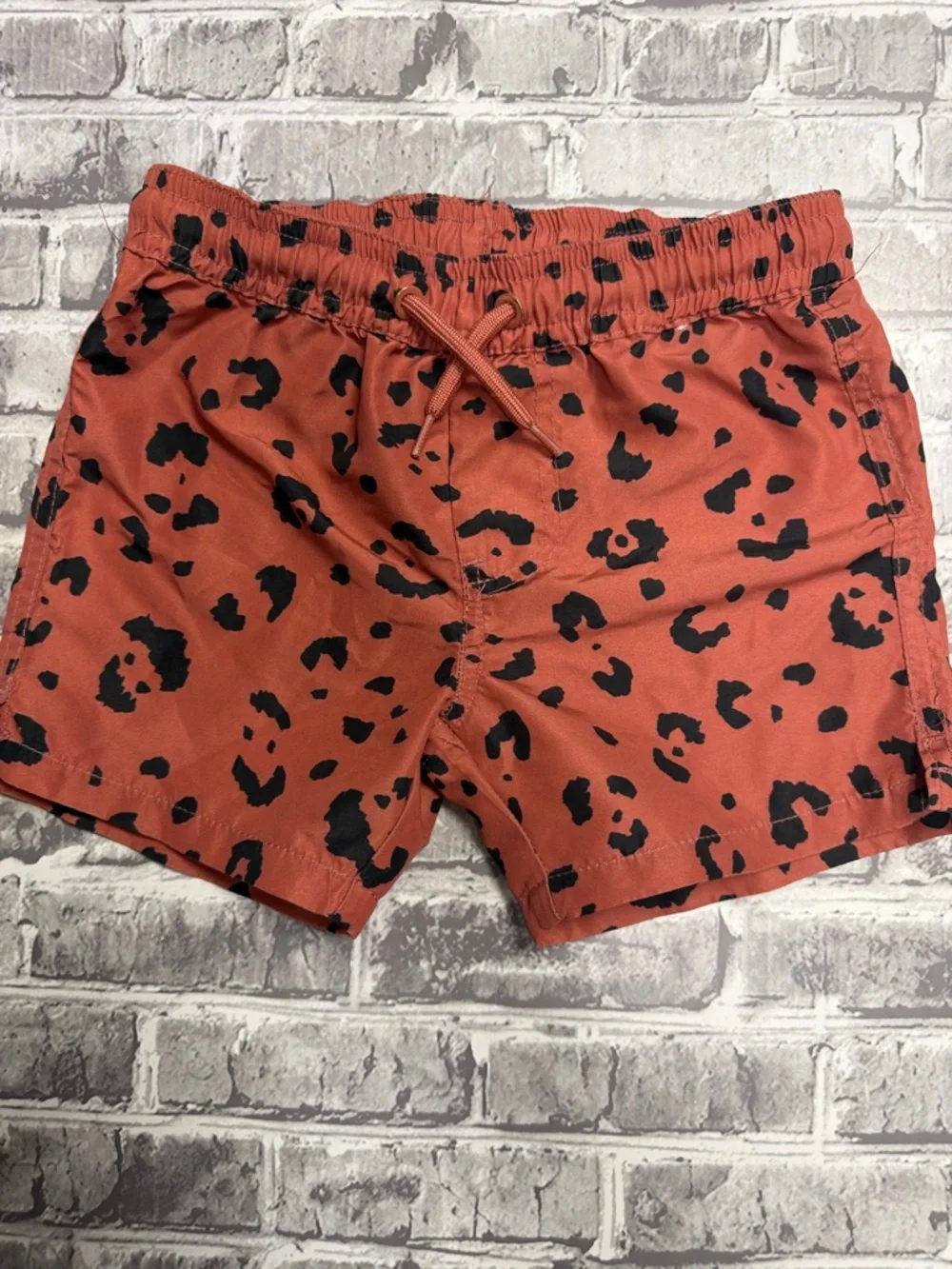 Boy's‎ Cotton On Rust Red Leopard Print Swim Shorts